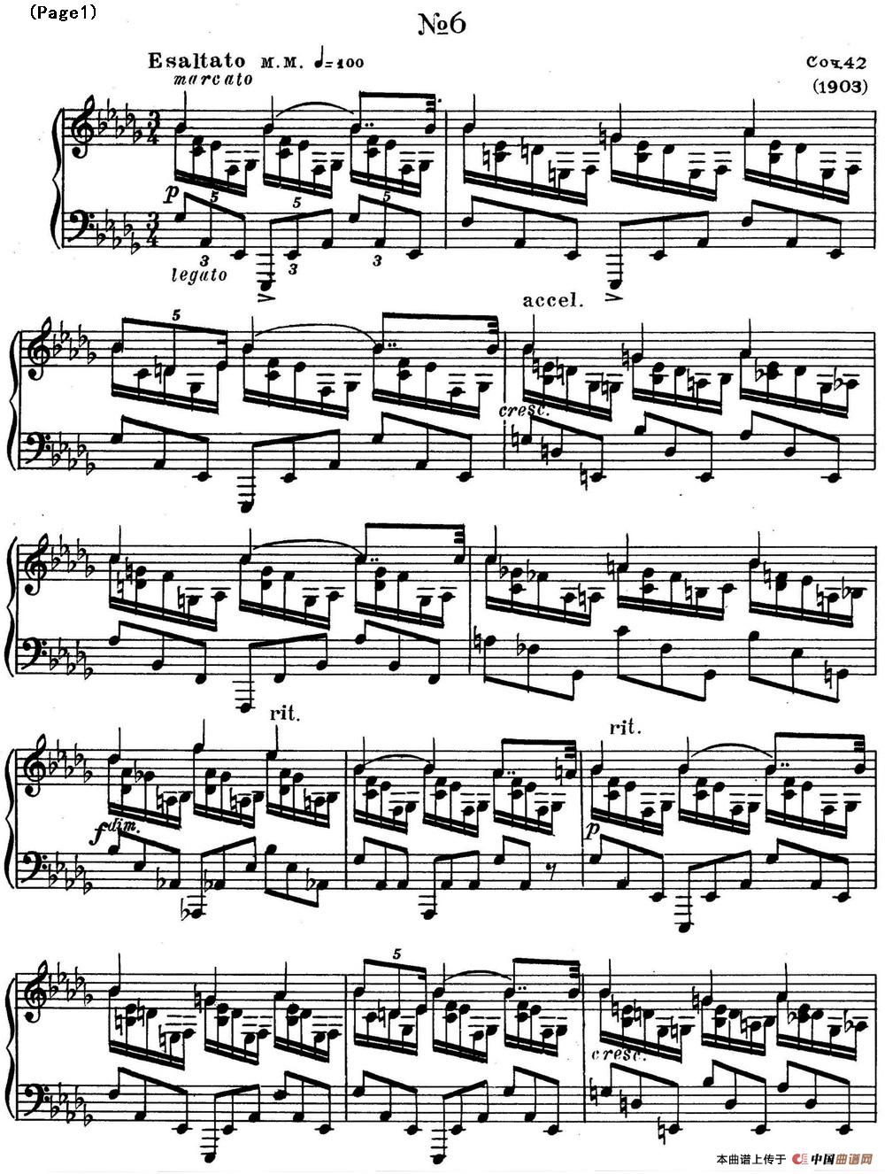 斯克里亚宾8首钢琴练习曲 Op42（No.6 Alexander Scriabin Etudes）(1)Scriabin Etude Op.42 No.6_页面_1.jpg