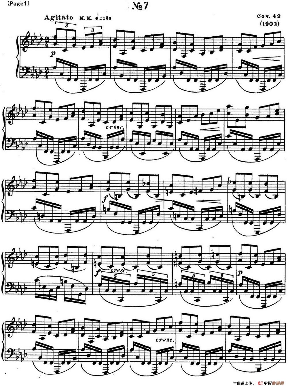 斯克里亚宾8首钢琴练习曲 Op42（No.7 Alexander Scriabin Etudes）(1)Scriabin Etude Op.42 No.7_页面_1.jpg