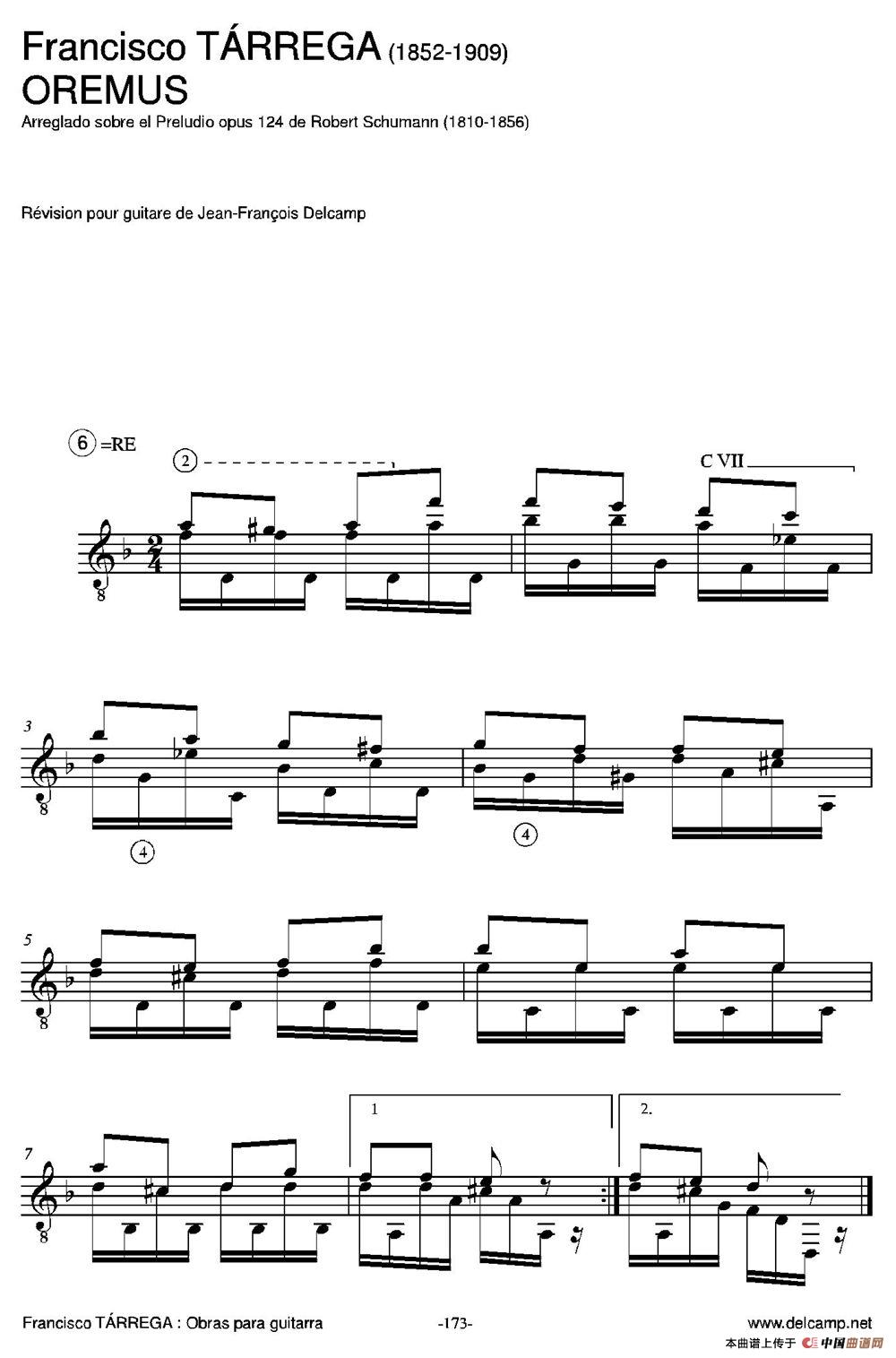OREMUS(Arreglado sobre el Preludio opus 124 de Robert Schumann)（古典吉他）：175.jpg