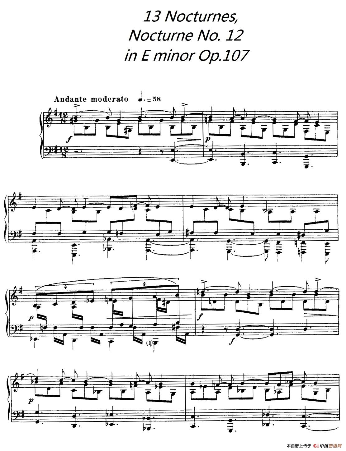 13 Nocturnes, Nocturne No. 12 in E minor （Op.107）(1)001.jpg