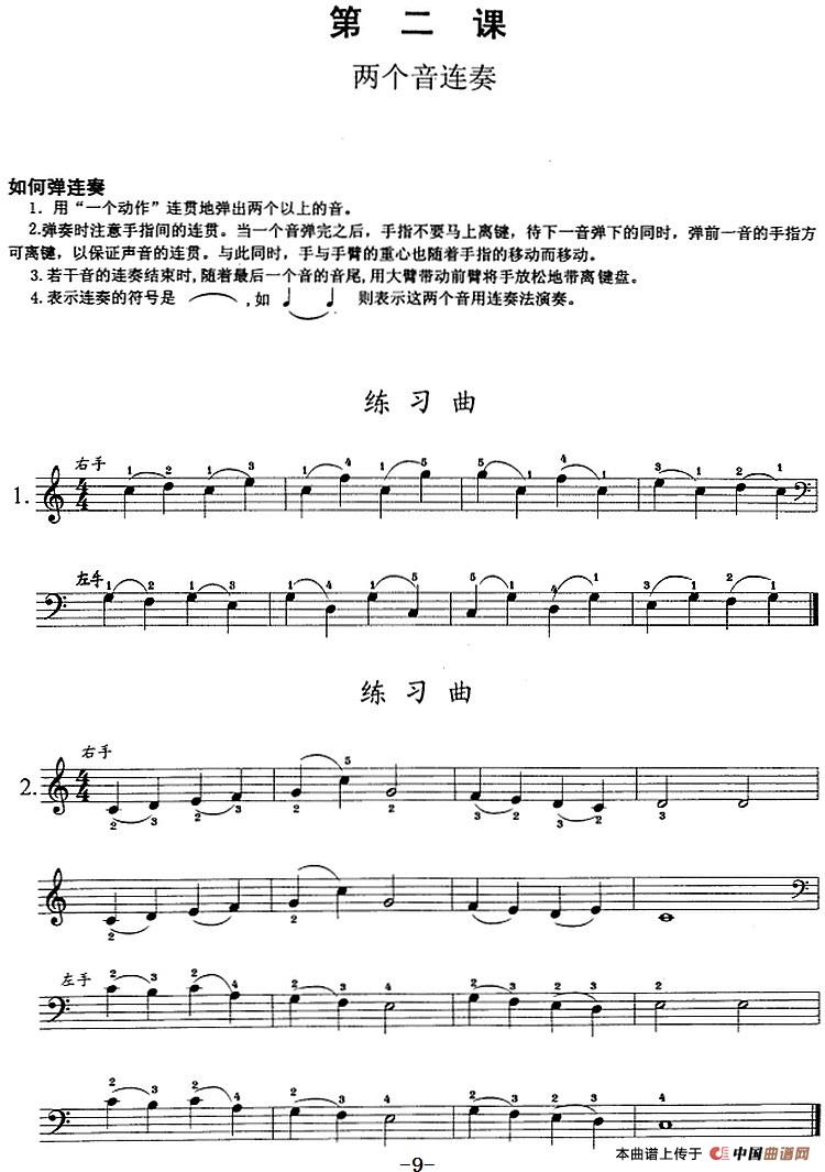 钢琴综合教程：第二课 两个音连奏(1)钢琴综合教程：第二课 两个音连奏.jpg