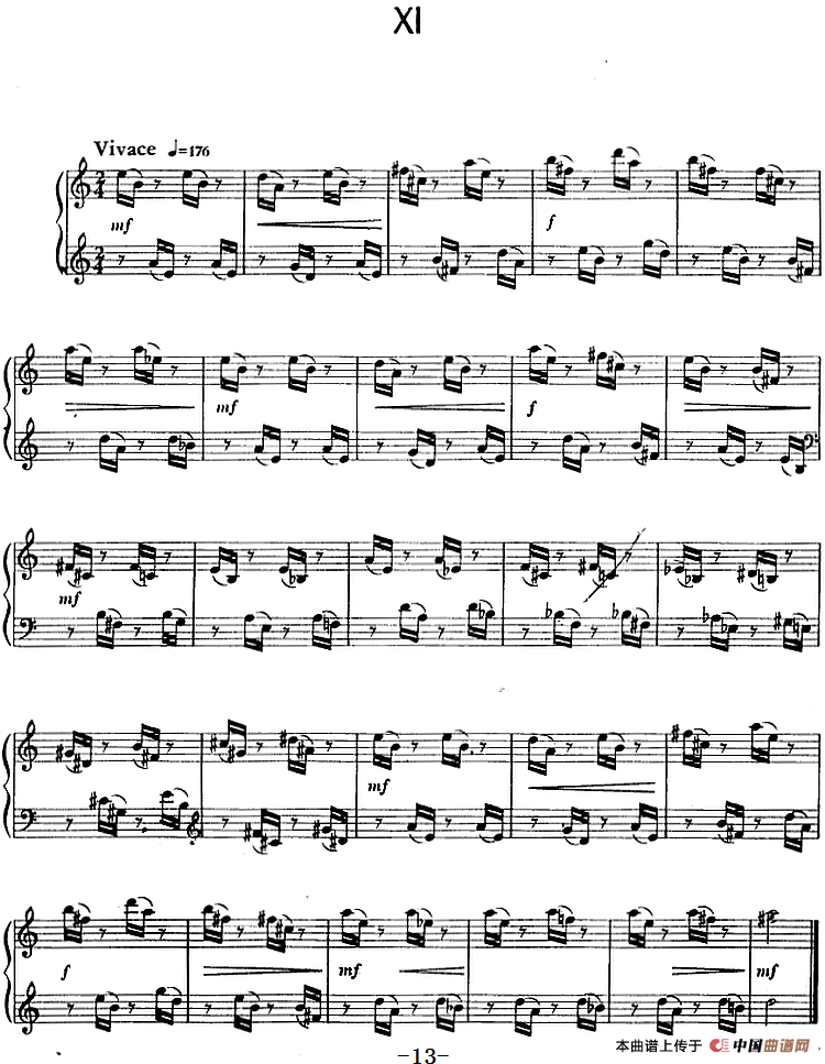 钢琴简易练习曲十六首（丁善德作品三十一号）(1)钢琴简易练习曲十六首（丁善德作品三十一号）13.png