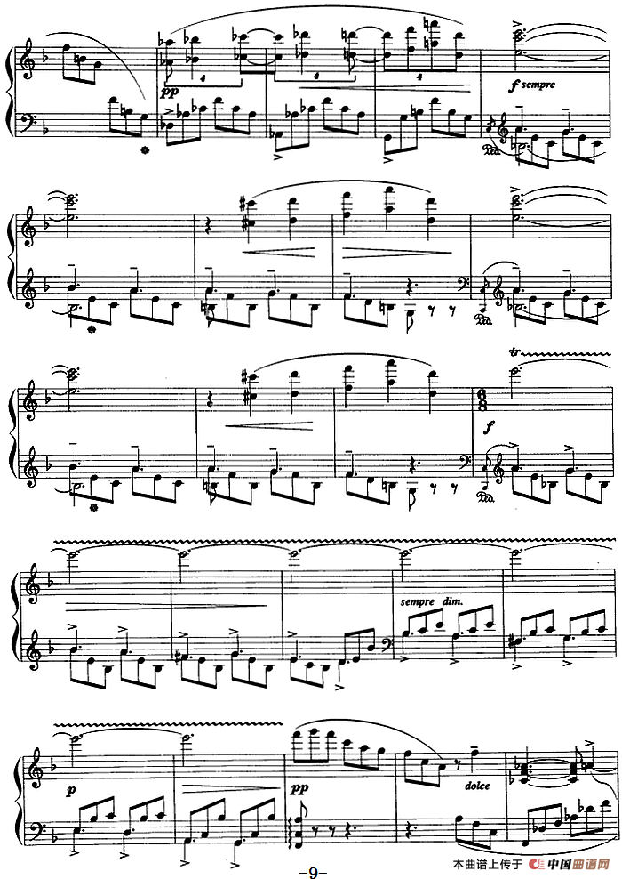 现代钢琴曲：7、即兴曲（Op.31，No.27）(1)现代钢琴曲：7、即兴曲Op.31,No.27 [法]加布里埃尔·于尔班·福雷9.png