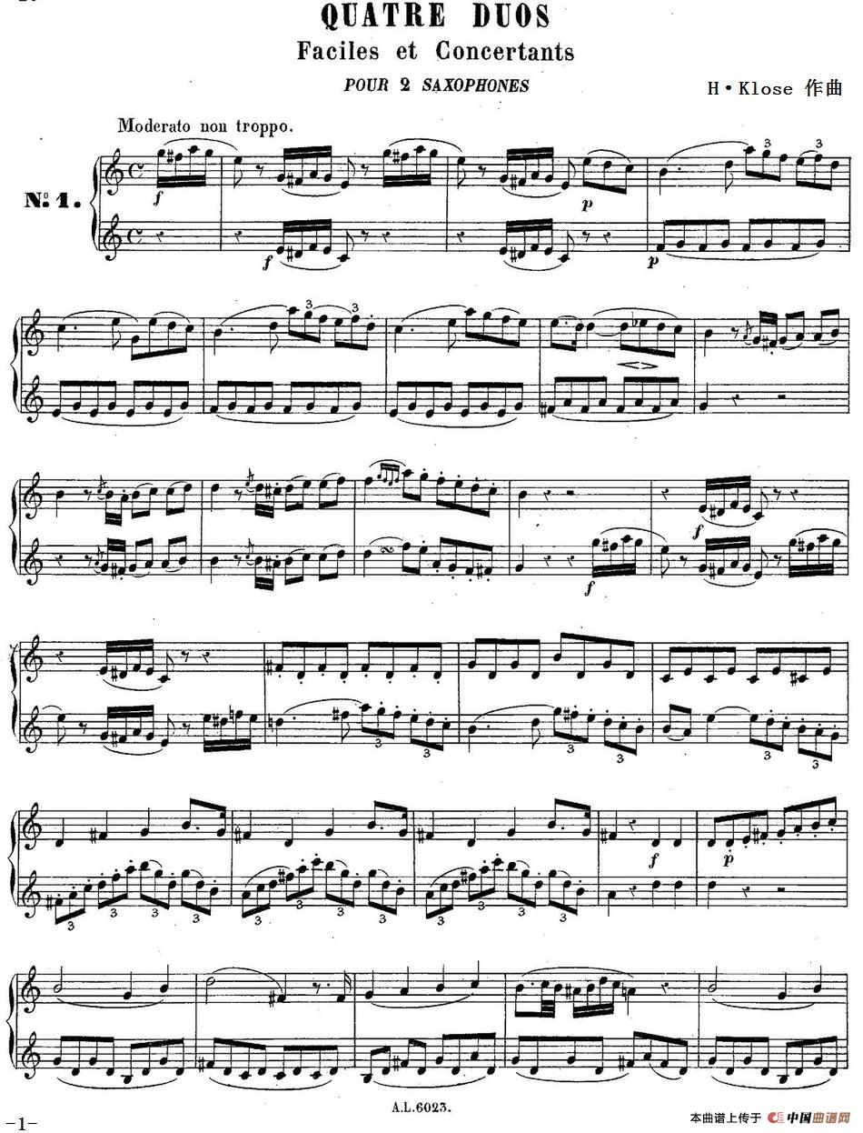 H·Klose练习曲（Quatre Duos Faciles et Concertants Pour 2 Saxophones—No.1）(1)HKlose二重奏练习曲_页面_30_缩小大小.jpg