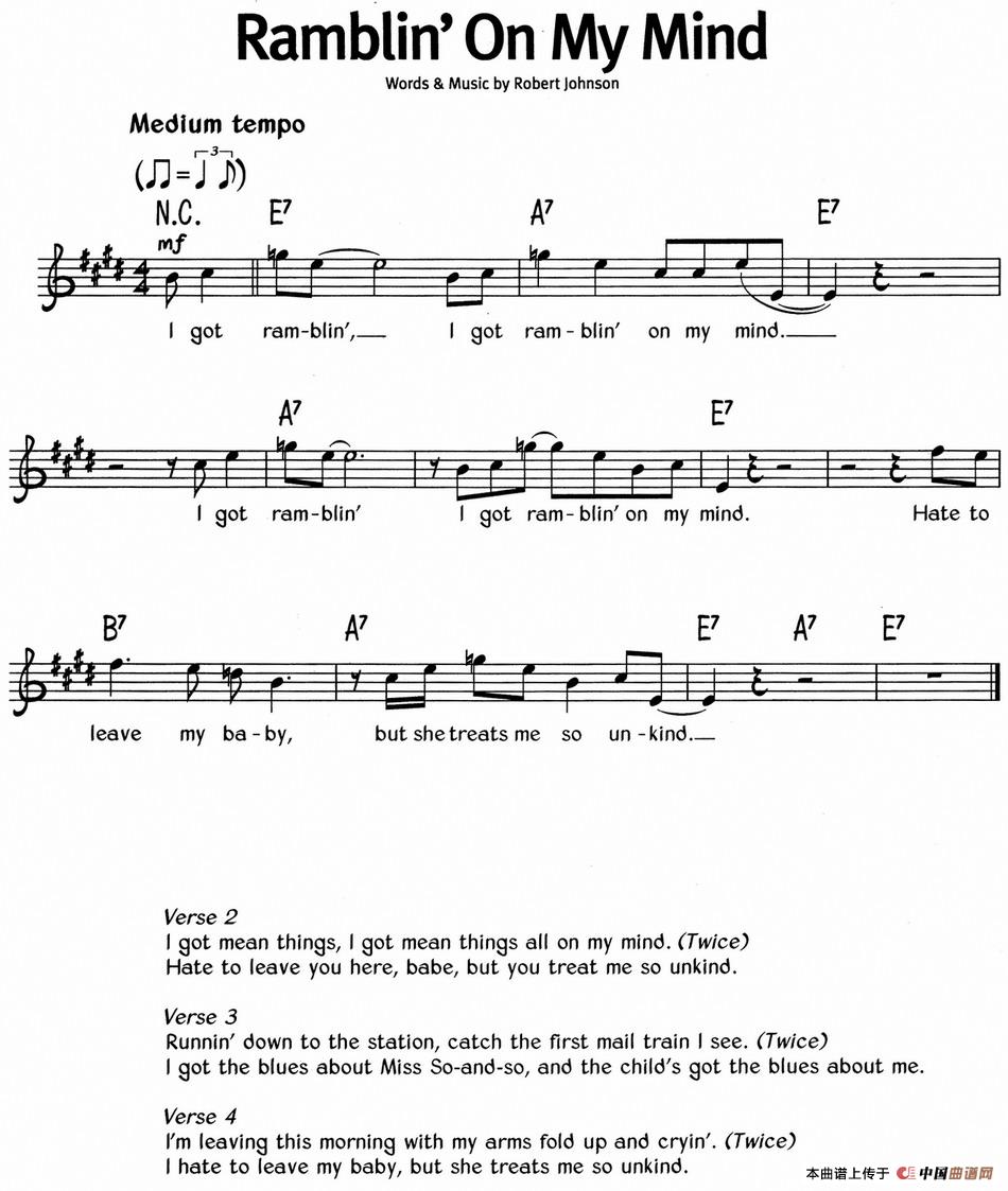 蓝调音乐：Ramblin' On My Mind(1)蓝调音乐：Ramblin' On My Mind.jpg