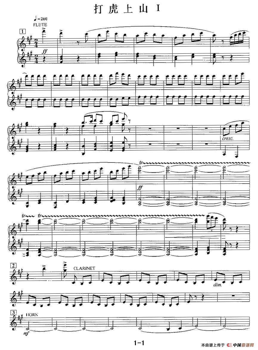 打虎上山（电子琴重奏曲—第一声部分谱）(1)打虎上山（1）-001.jpg