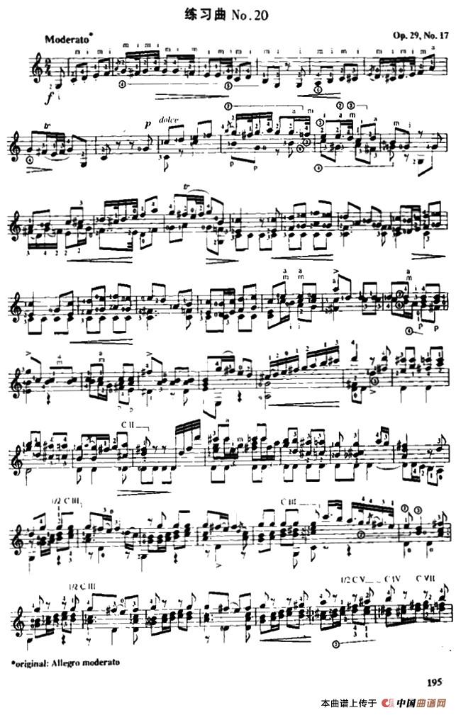 费尔南多·索尔 古典吉他练习曲 No.20（Op.29  No.17）：1.jpg