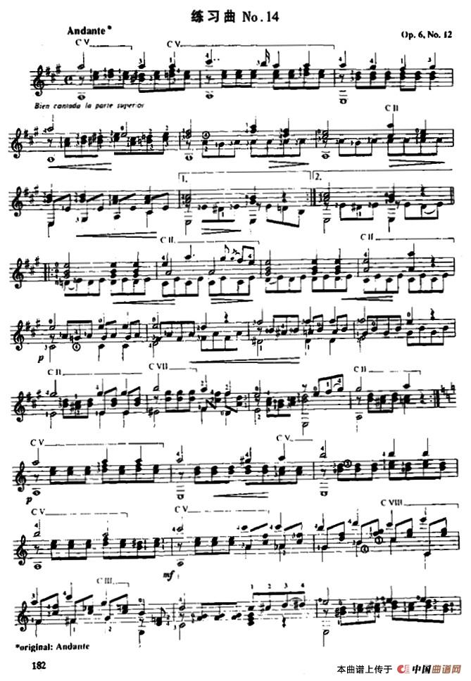 费尔南多·索尔 古典吉他练习曲 No.14（Op.6  No.12）：1.jpg