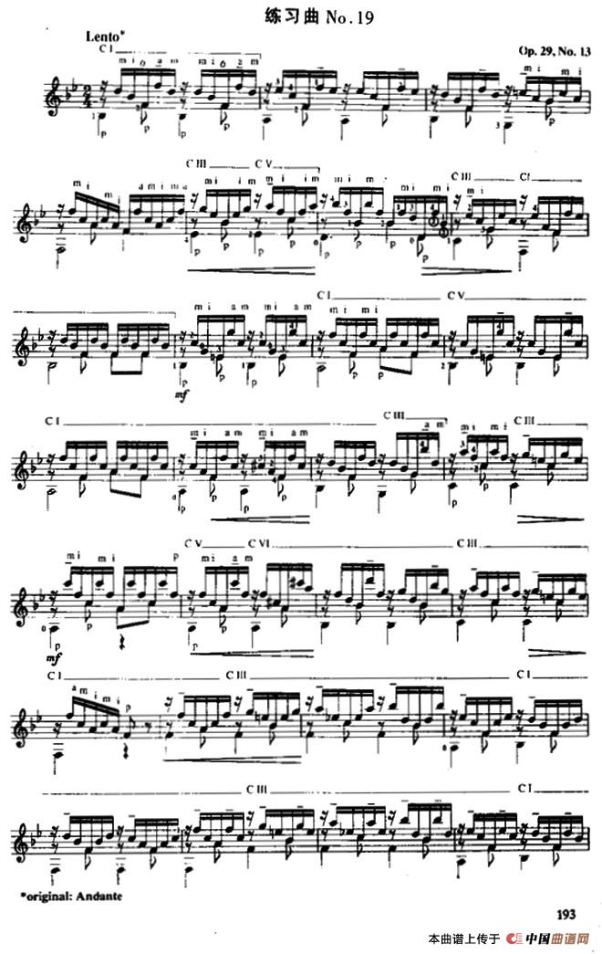费尔南多·索尔 古典吉他练习曲 No.19（Op.29  No.13）：1.jpg