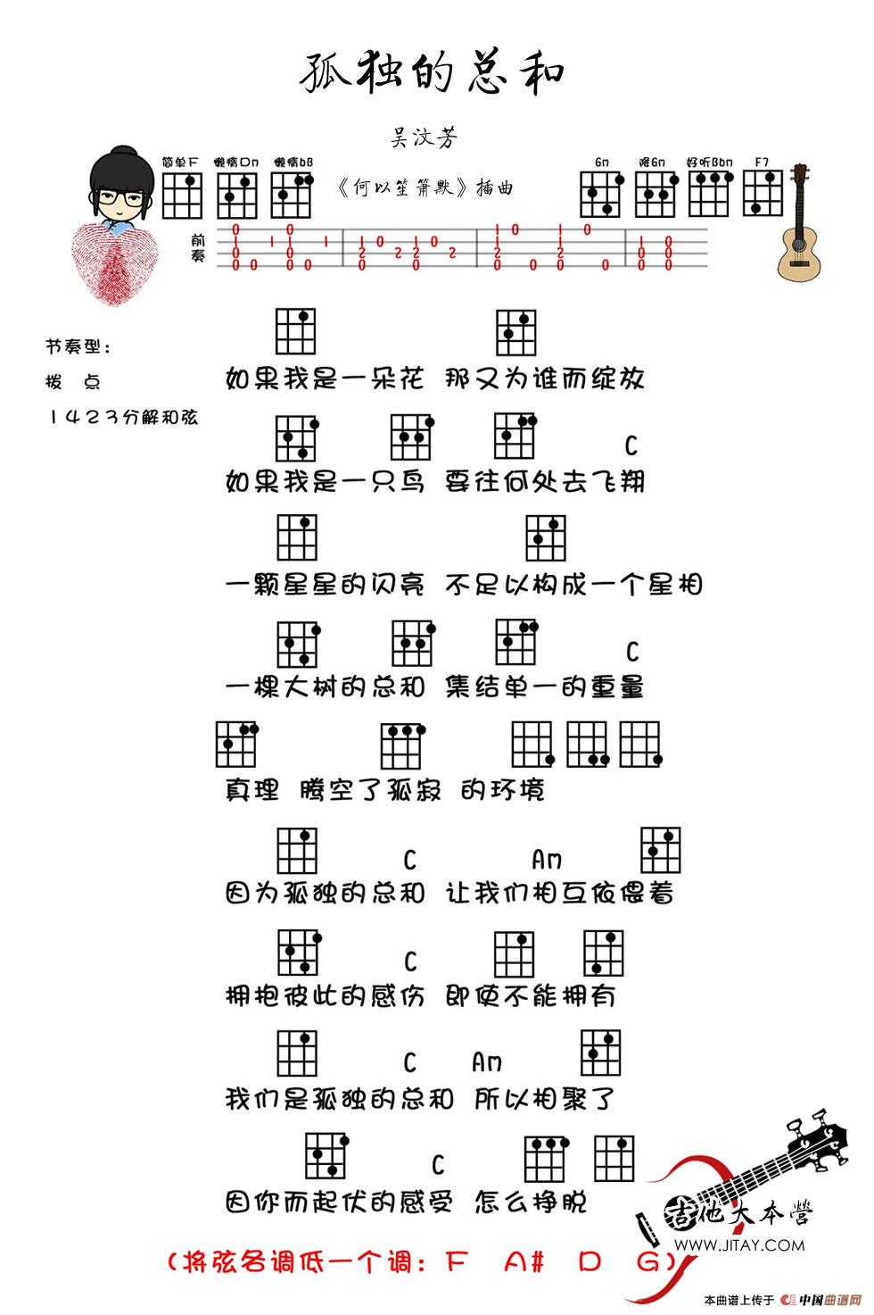 孤独的总和（电视剧《何以笙箫默》插曲）（尤克里里谱）：1.jpg