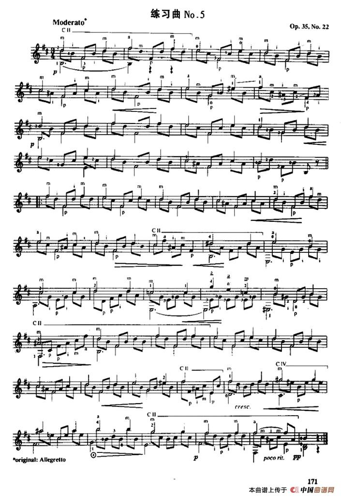 费尔南多·索尔 古典吉他练习曲 No.5（Op.35 No.22）：1.jpg