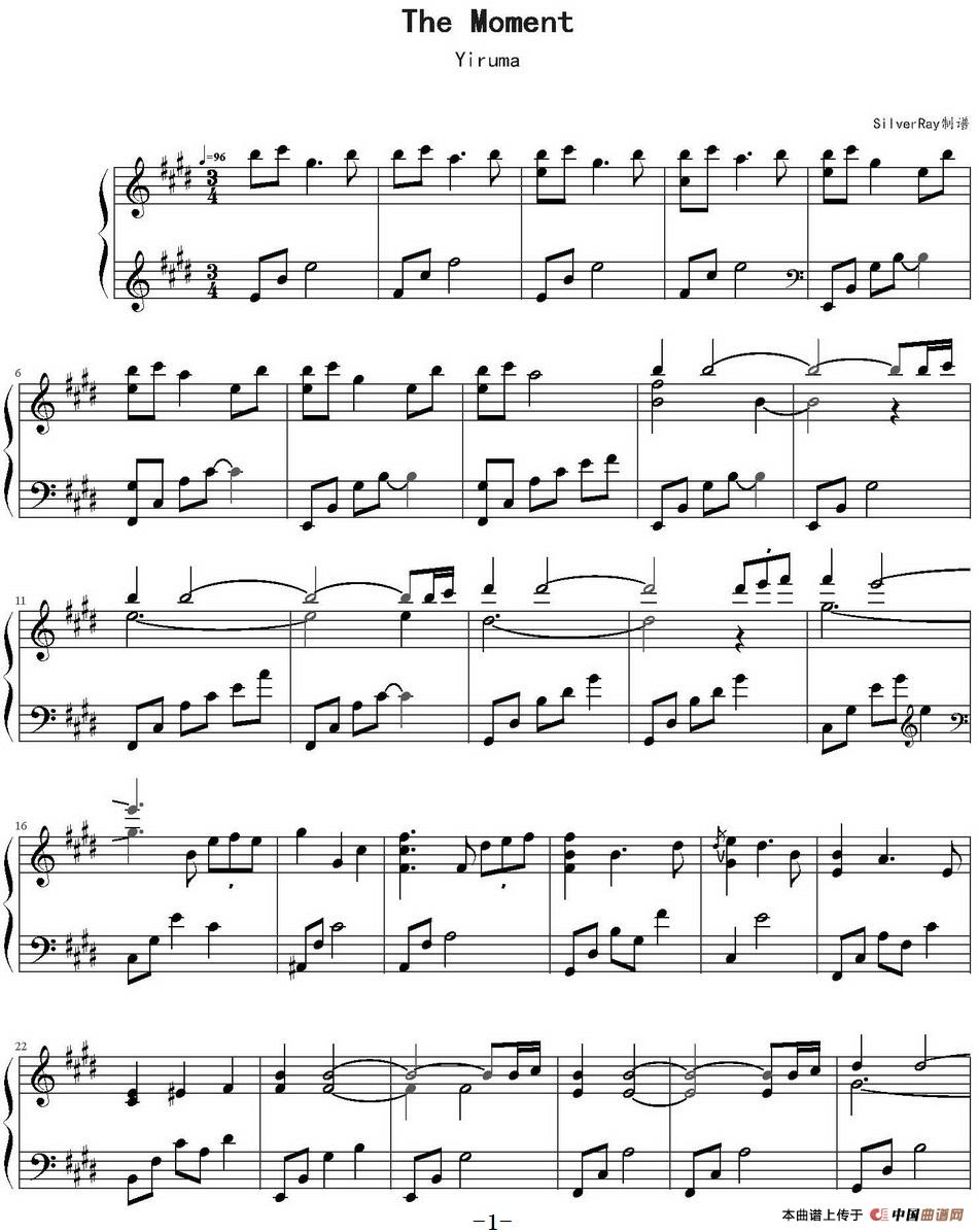 The Moment（SilverRay制谱版）(1)The Moment（SilverRay制谱版） Yiruma作曲 SilverRay制谱_页面_1.jpg