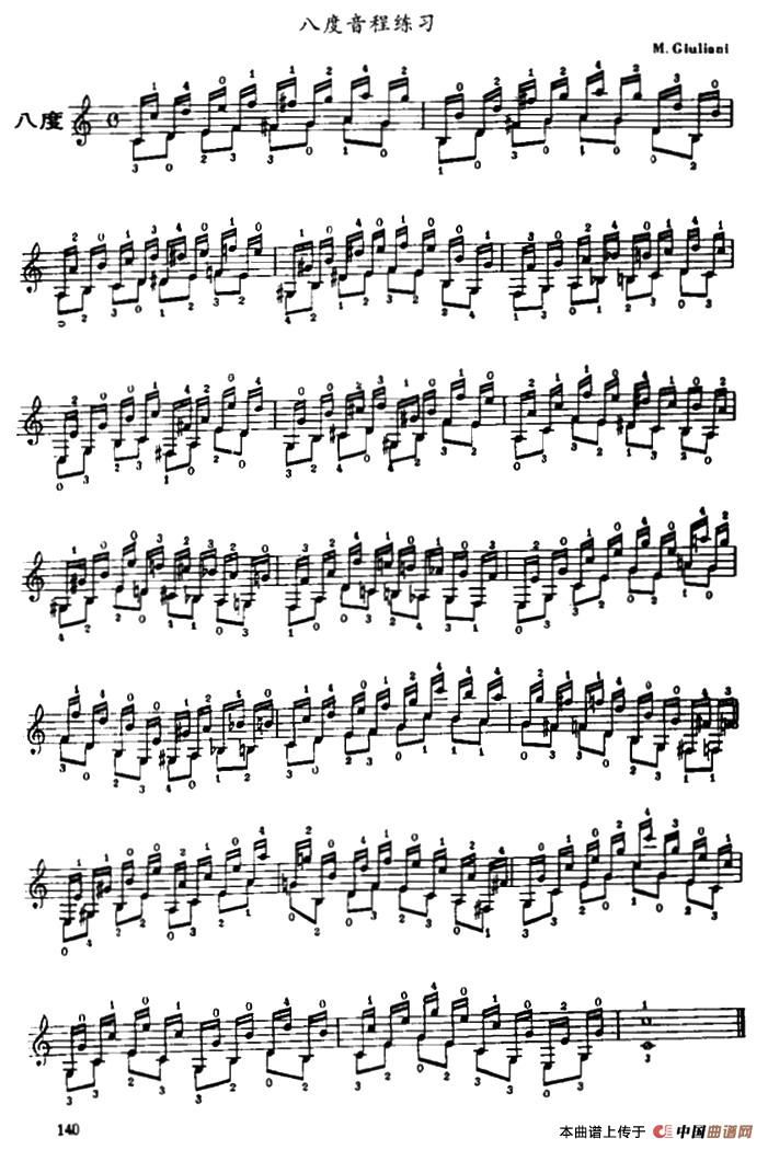 古典吉他八度音程练习：1.jpg