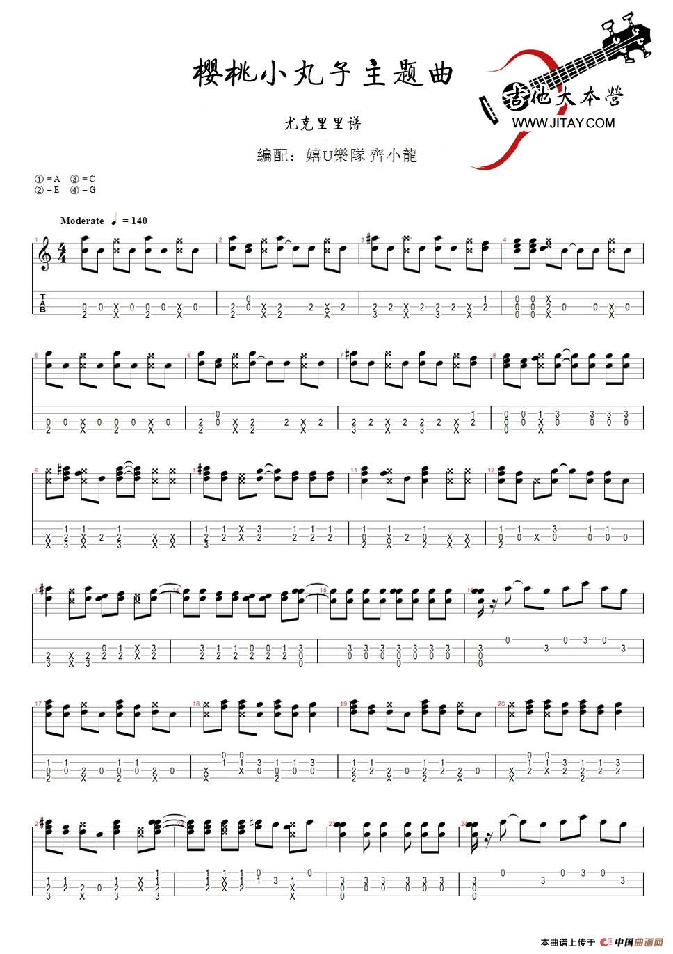 《樱桃小丸子》主题曲（尤克里里谱）：1.jpg