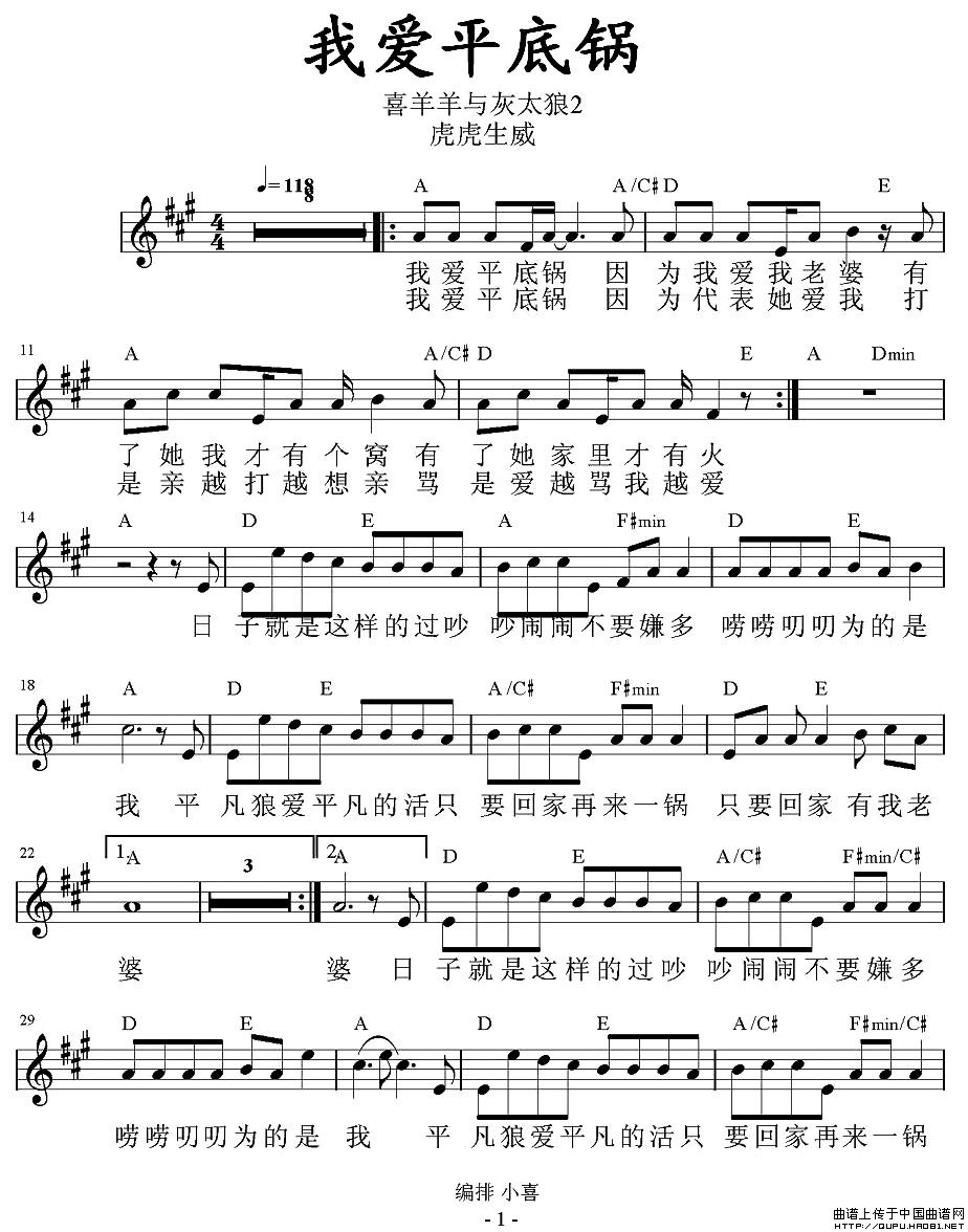 我爱平底锅（《喜羊羊虎虎生威》插曲、带和弦五线谱）(1)我爱平底锅1.jpg