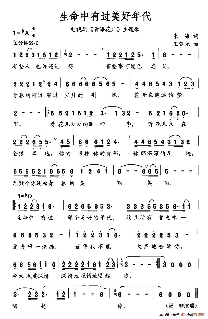生命中有过美好年代(电视剧《青海花儿》主题歌)(1)生命中有过美好年代.jpg