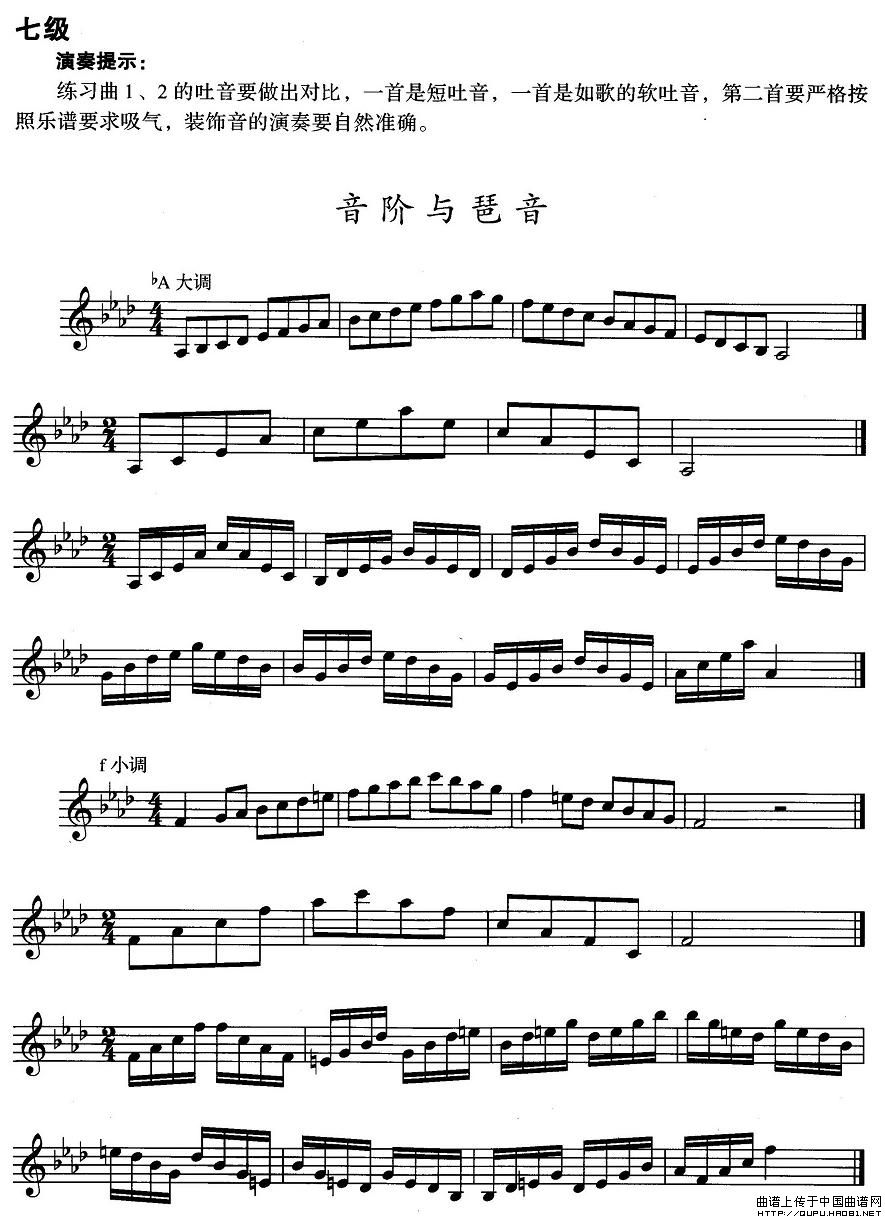 小号考级七级：音阶与琶音（bA大调、f小调）(1)小号考级七级：音阶与琶音1.jpg