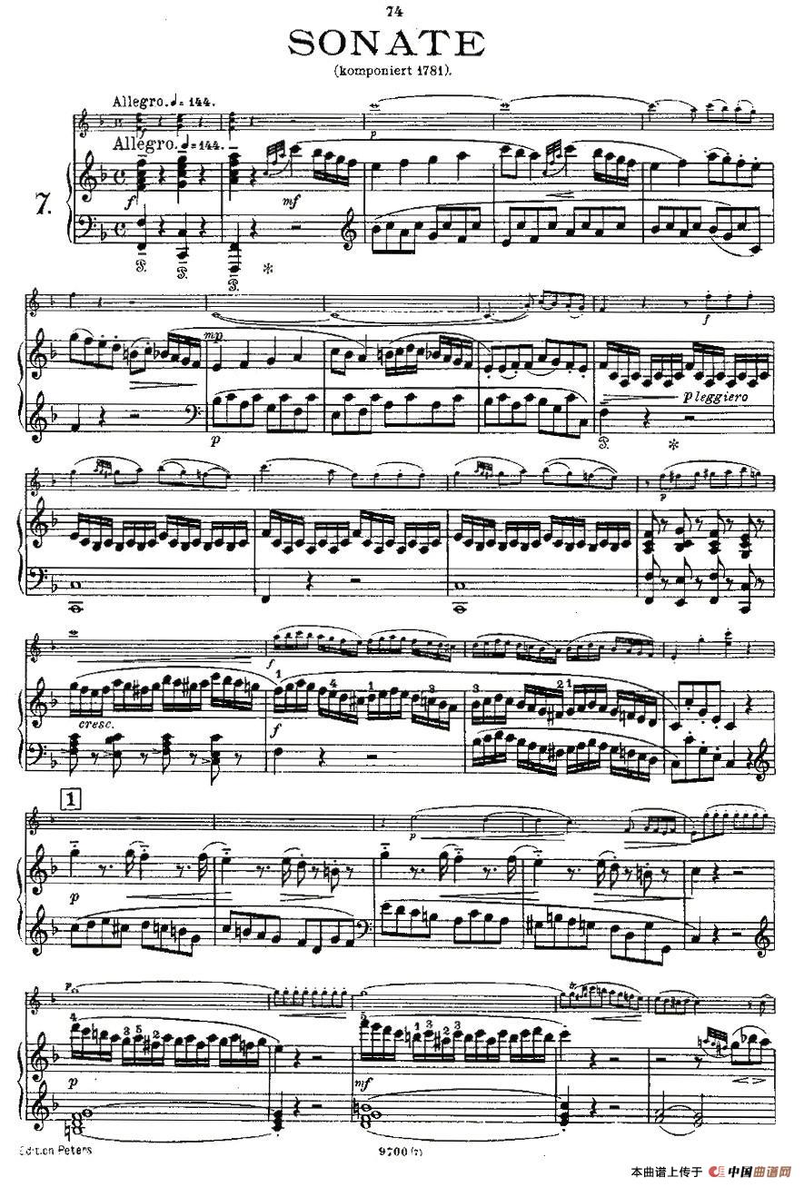 Mozart - Violin Sonata No.7, KV. 376(第七小提琴奏鸣曲)(1)KV. 376-001.jpg