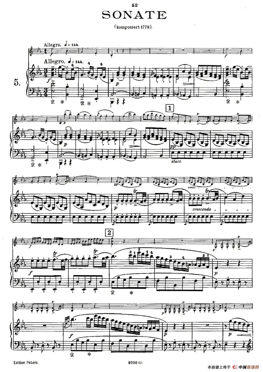 Mozart - Violin Sonata No.5, KV. 302（第五小提琴奏鸣曲）(1)KV. 302-001.jpg