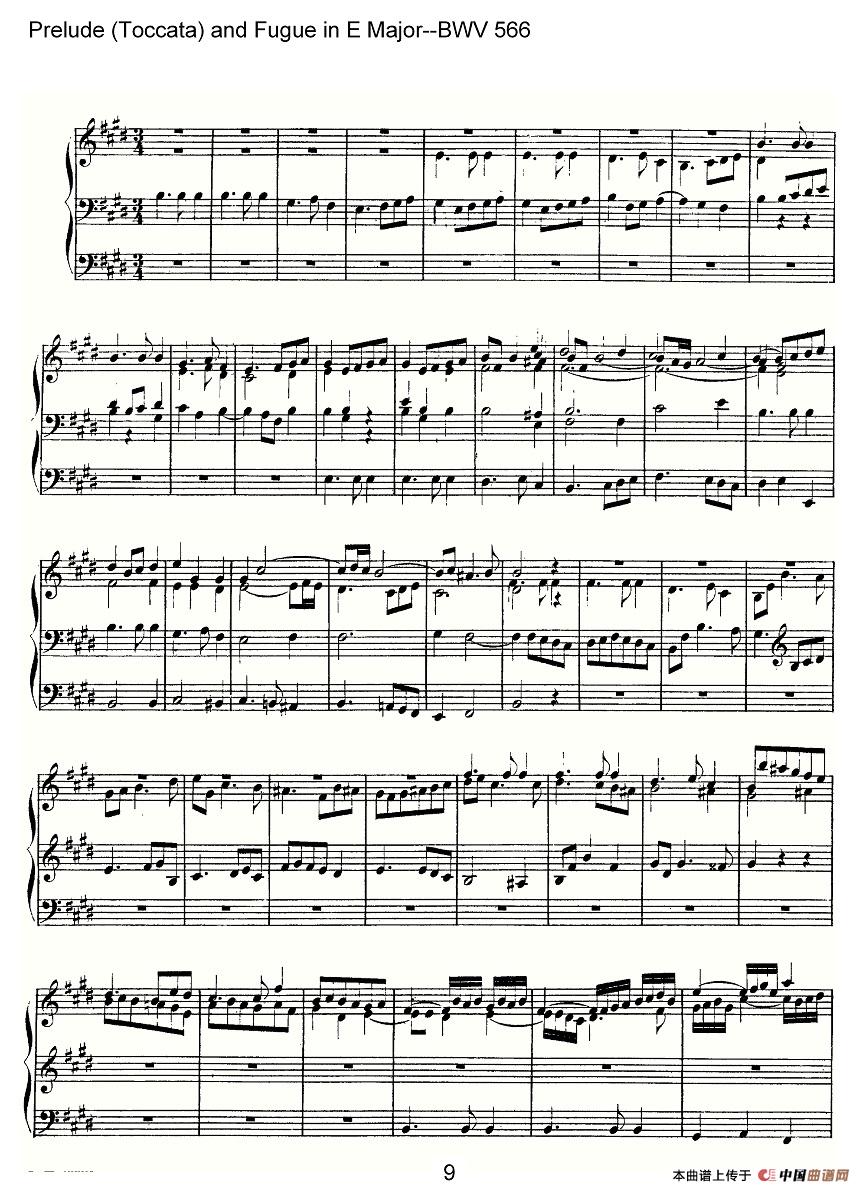 Prelude (Toccata) and Fugue in E Major--BWV 566（管风琴谱）(1)566-009.jpg