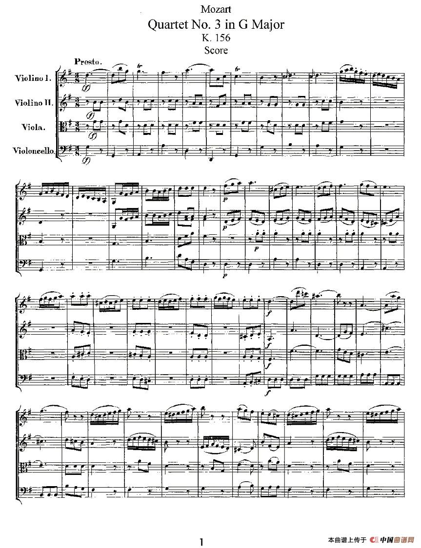 Quartet No. 3 in G Major, K. 156 （G大调第三弦乐四重奏）(1)K. 156 -001.jpg