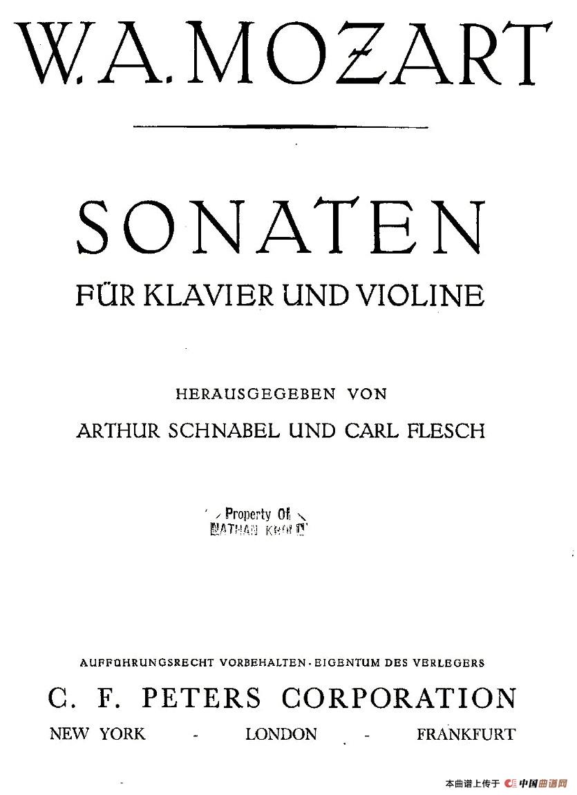 Mozart - Violin Sonata No.1, KV. 305(第一小提琴奏鸣曲)(1)KV. 305-001.jpg