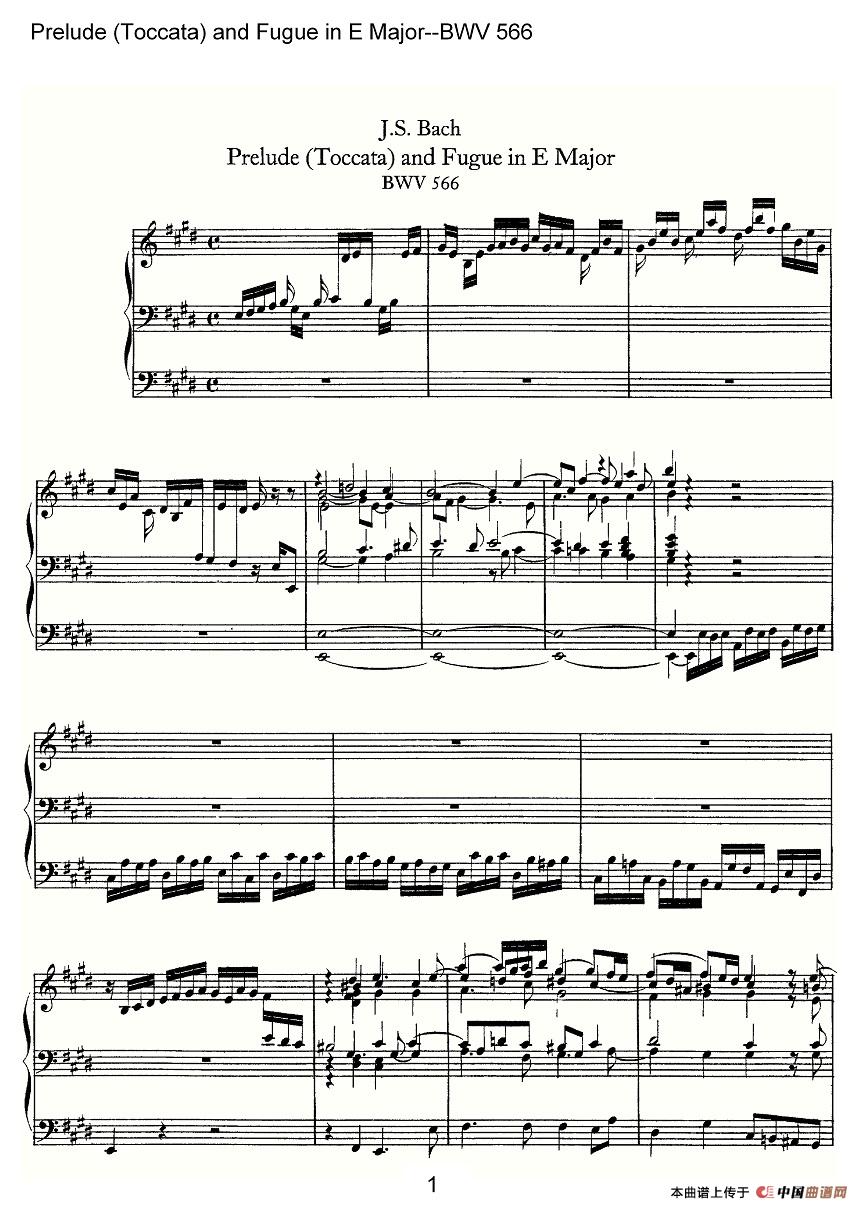 Prelude (Toccata) and Fugue in E Major--BWV 566（管风琴谱）(1)566-001.jpg